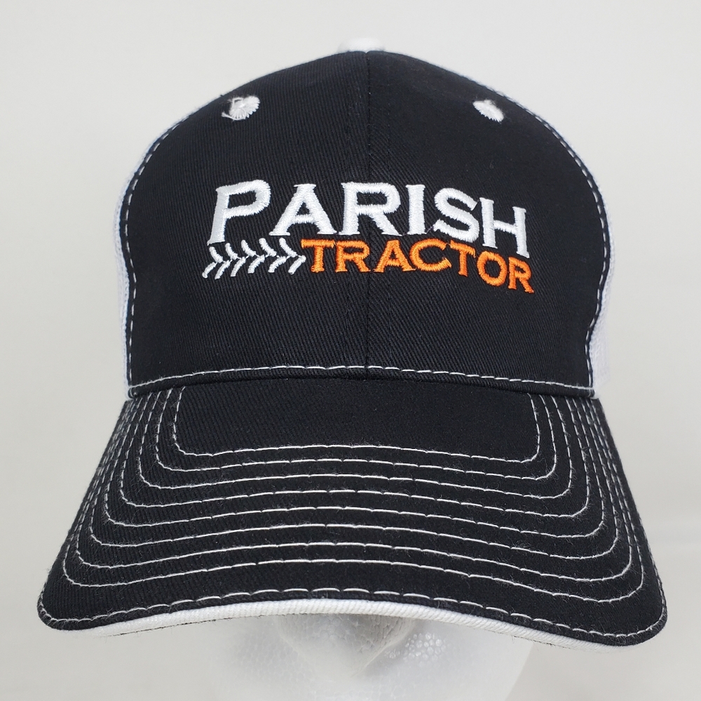 Parish Tractor Trucker Hat Adult Adjustable Strap Mesh Back Baseball Cap.Black